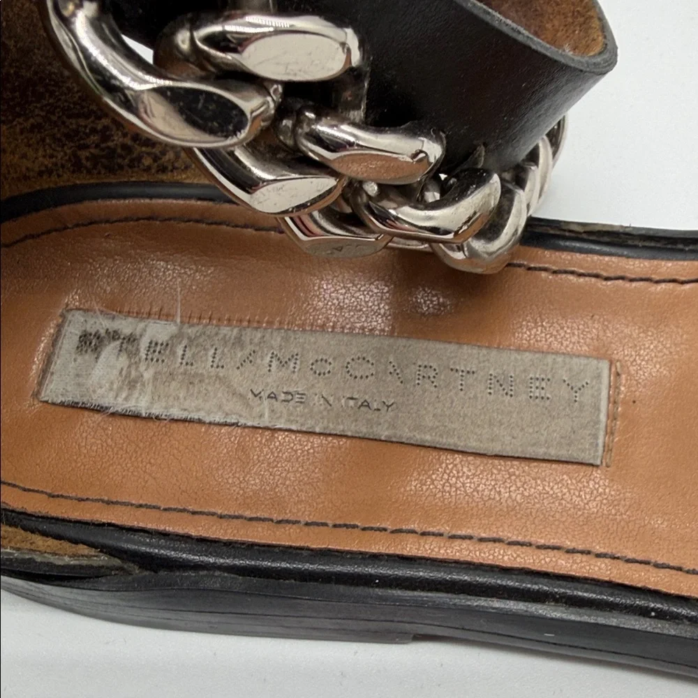 Stella McCartney Black Sandals with Gold and Silver Chain Detail - Picture 8 of 8
